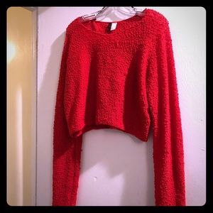 H&M Red crop sweater